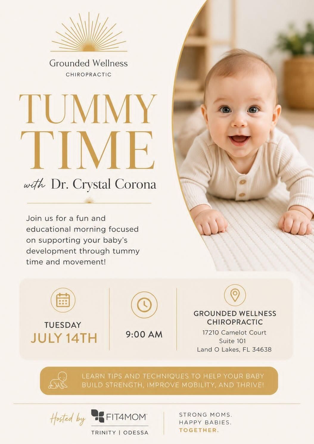 Tummy Time with Dr. Crystal Corona event flyer